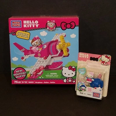 Mega Bloks 2013 Hello Kitty 10933 Airplane Vacation Series & 10854 Garden READ - Image 1 of 4
