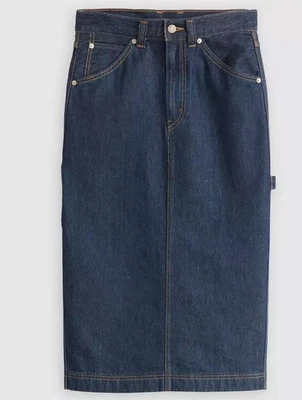 Levi's Women's 26 High-Rise Slit Skirt Lets Get Lost Again Dark Wash Size 26 - Image 1 of 4