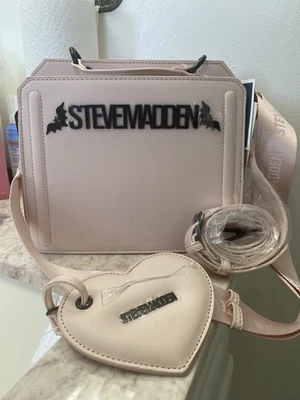 Steve Madden Bevelyn Bats Satchel Crossbody Bag Wallet  Halloween baby Pink - Image 1 of 4