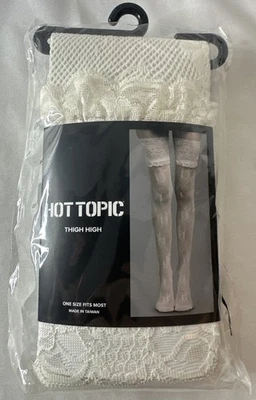 Hot Topic Thigh High Stockings NEW Flowers Lace - Image 1 of 3