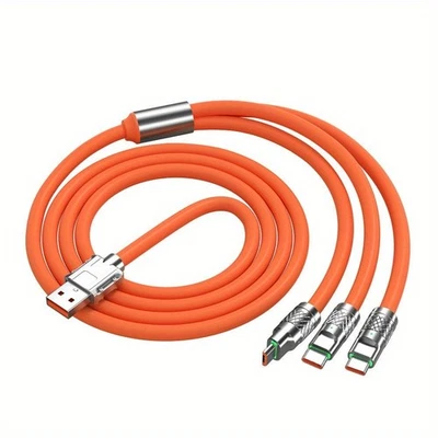 3-in-1 Multi Charging Cable 3 Port IP/Type-C/Micro Braided Universal Cord - Image 1 of 4