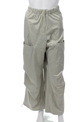 Zara Unisex Gray Cargo Windbreaker Pants Drawstring Army Size L - Image 1 of 4