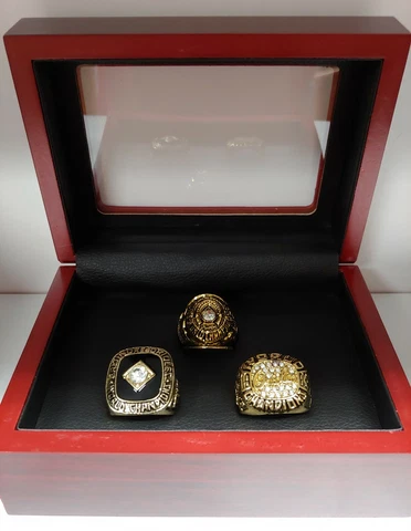 Baltimore Orioles - World Series 3 Ring Set With Wooden Display Box. Ripken Cover