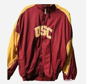 USC Trojans Jacket XXL Majestic Red Gold Full Zip Embroidered Logo NCAA College - Picture 1 of 9