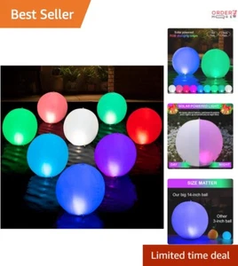 Solar Floating Pool Lights 14" Vinyl Color Changing Waterproof for Garden Party - Picture 1 of 11