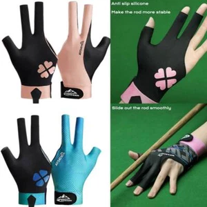 Breathable Billiards Glove 3 Finger Sport Gloves For Left Hand High Elasticity - Picture 1 of 25