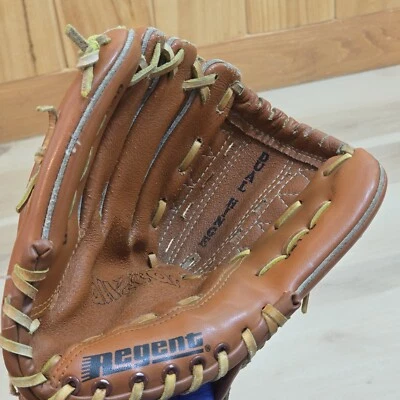 Regent All Star Youth Leather Cowhide Dual Hinge Baseball Glove Mitt No. 213.284 - Image 1 of 4