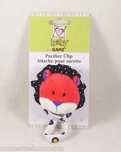 Baby Ganz Lookie-loos Pacifier Pal Pacifier Clip - Yellow Giraffe or Red Lion - Picture 1 of 3
