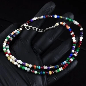 Amazing Cut Howlite ,Red Garnet & White Quartz 66 Cts Beaded Necklace VK 26 E692 - Picture 1 of 3
