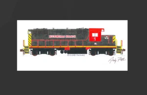 Buckingham Branch GP9 #1 11""x17"" estampado enmarañado firmado por Andy Fletcher - Imagen 1 de 1