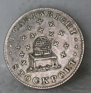 Great Britain 1812 Six Pence Silver Token T. Cartwright Stockport Dalton#8 - Picture 1 of 7