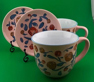 Opalhouse Tea Cup Pink Flowers Set for 2 - Picture 1 of 9