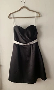 DRESS B2 Jasmine Sz 10 Strapless Cocktail Dress Black Bridesmaid Made in USA - Picture 1 of 9