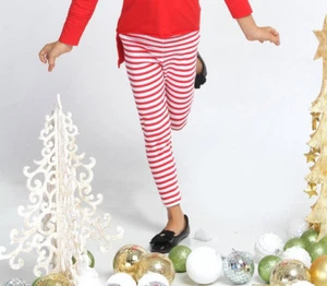 GIRLS Haven Girl Red and White Striped Leggings - Picture 1 of 2