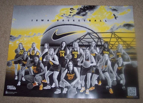 2022-23 IOWA HAWKEYES Women's Basketball Team Poster Caitlin Clark Cover