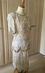 Vintage Stenay Two Piece Beaded Top and Skirt - UK 12/14 unworn - Picture 1 of 11