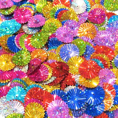 Lantejoulas cores holograma misto 17mm Sunburst/Starburst/Rodas ~100 peças soltas - Imagem 1 de 2