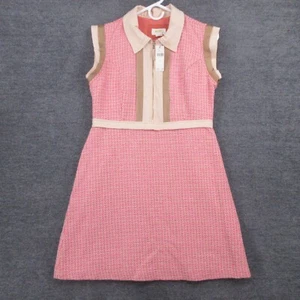 Maeve Dress Womens 6 Pink Collared Tweed Mini Dress Sleeveless With Tags - Picture 1 of 12
