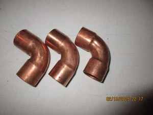 ONE INCH COPPER ELBOW FITTINGS (LOT OF 3) - Picture 1 of 3