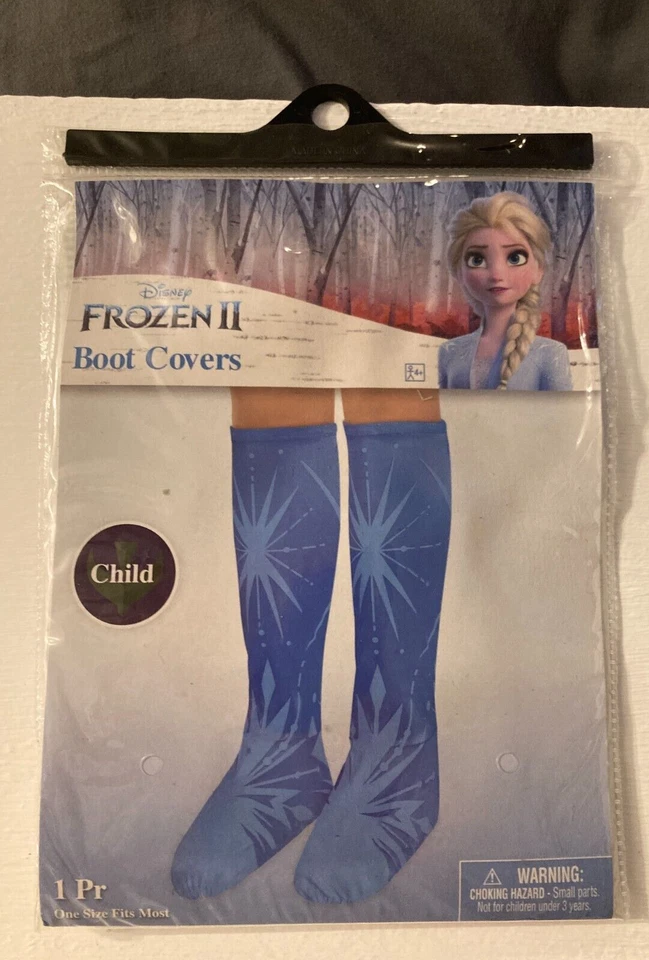 Disney Frozen 2 Queen Elsa Boot Covers Dress Up Halloween Costume Accessory KIDS - Image 1 of 1