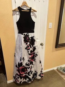 XSCAPE COLOR-BLOCK FLORAL PRINT GOWN FORMAL DRESS SZ 12 NORDSTROM - Picture 1 of 11