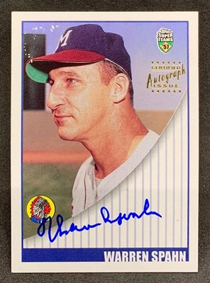 2002 Topps Super Teams 1957 WARREN SPAHN Braves Certified Autograph Auto SP - Image 1 of 2