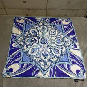 Bufanda de seda azul Emilio Pucci vintage cuadrada hecha en Italia 65 cm × 65 cm Japón - Imagen 1 de 4