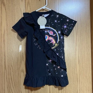 NWT Stella McCartney Girl’s 8 Galaxy Shirt Dress Black - Picture 1 of 5