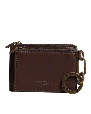 Preloved dolce & gabbana Leather Card Holder with Keyring Men Brown Wallets - image 1 of 4