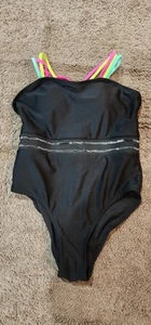 Girls Black One Piece Bathing Suit Size 11/12 - Picture 1 of 4