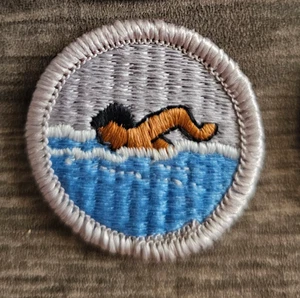 BSA Swimming Merit Badge (Eagle Req'd) Type J plastic back - current - Picture 1 of 1