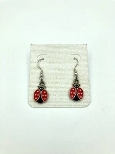 Hermosos Pendientes Ladybug Rojo Esmaltado - Lindo Amante de los Animales de la Suerte al Aire Libre - Imagen 1 de 3