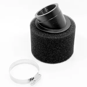 Filtro de aire cápsula de espuma en ángulo doblado NEGRO 38 mm PIT quad moto todoterreno ATV buggy - Imagen 1 de 3