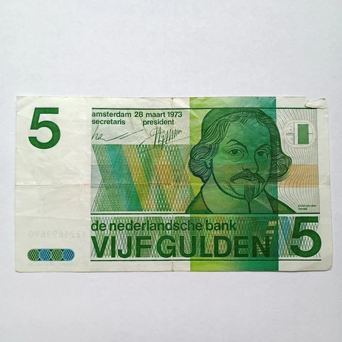 Netherlands 5 Gulden 1973 Well Circulated Banknote Foreign Currency Paper Money Cover