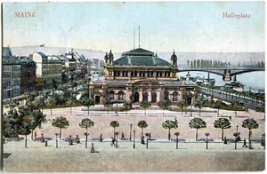 AK MAINZ /Rhein Halleplatz, Vogelschau 1908 - Picture 1 of 1