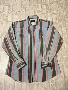Vtg Wrangler Shirt Frontier Series Western Brushpopper Cowboy USA Size L AW6 - Picture 1 of 8