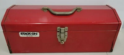 @LOOK@........STACK ON RED PLUMBERS CARPENTERS MECHANICS TOOL BOX 19" WITH SHELF - Image 1 of 4