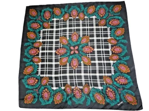 Diane von Furstenberg Scarf Wrap 43"x43" Signed Paisleys Plaid Vibrant Oversized - Picture 1 of 11