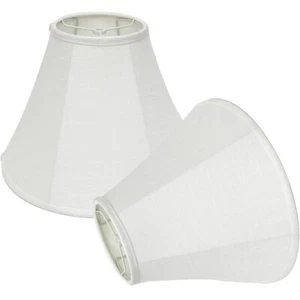 White Lamp Shades Set of 2 Replacement Fabric Lampshades Chandelier Table Lamps - Picture 1 of 8