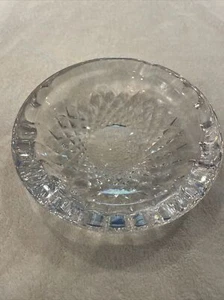 CRYSTAL HANDCUT LARGE ASHTRAY INITIALS DN. DIAMETER 7" WITH FINE DETAILS - Picture 1 of 5