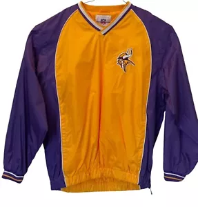 NFL Minnesota Vikings Pullover Windbreaker Men jacket size L Side Zippers NWOT - Picture 1 of 10