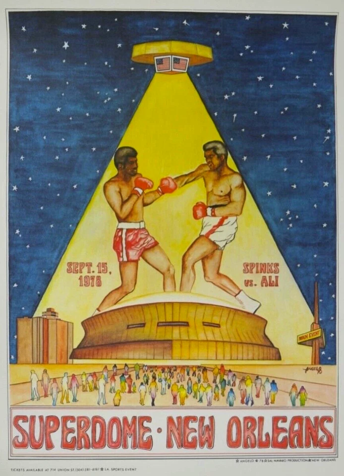 1978 Muhammad Ali vs. Leon Spinks Rematch  On-Site Original Boxing Poster 18x24 - Image 1 of 3
