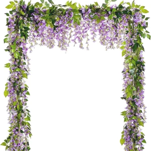 5 Pcs Purple Wisteria Garland Artificial Flower Arch Floral Garland Decor Fake H - Picture 1 of 7