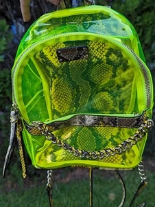 Victoria's Secret Small City Backpack Mini Neon Snake Clear Transparent - Picture 1 of 16