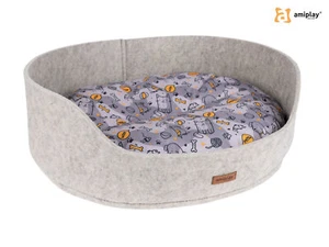 Hundeliegeplatz/Katzenliegeplatz Oval 2 in 1 Beige HYGGE - AMIPLAY, gemütlich