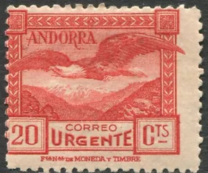 Andorra 20 Ctms 1929 Rojo - Urgente */MH 27 - Picture 1 of 2