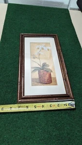 Orquídea enmarcada Naturaleza muerta Arte Estampado Madera Bambú Marco Temático Decoración del Hogar - Imagen 1 de 12