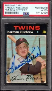 O Pee Chee Topps 1971 #550 Harmon Killebrew firmado automático PSA/ADNA auténtico 1/1 - Imagen 1 de 2