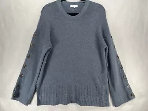 Madewell Sweater Womens Size M Blue Button-Sleeve Merino Alpaca Blend Slouchy - Picture 1 of 18