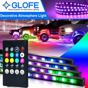 4Pcs RGB LED Strip Under Car Tube Underbody Chassis Atmosphere Neon Light Kit - Picture 1 of 10